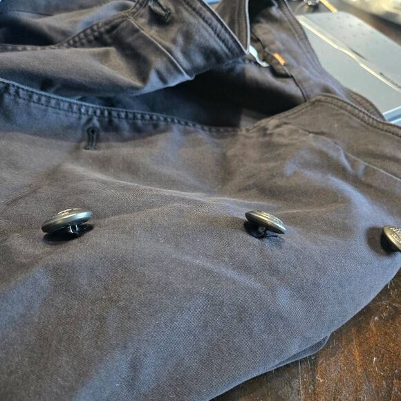 Free People Military Ruffle Hem Jacket Womens SZ M Cotton Grey - Picture 8 of 10